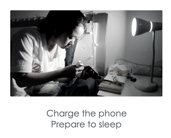 Nighttime phone scenario: Prepare